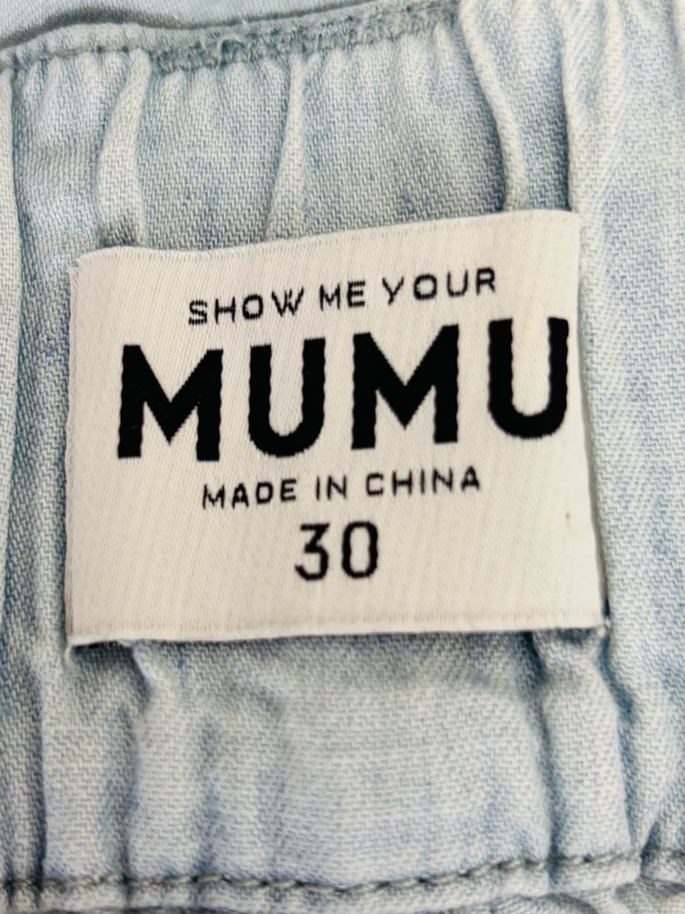 Show Me Your Mumu Rollins Chambray Wide Leg Belted Pants Resort Coastal 30 - Picture 7 of 7
